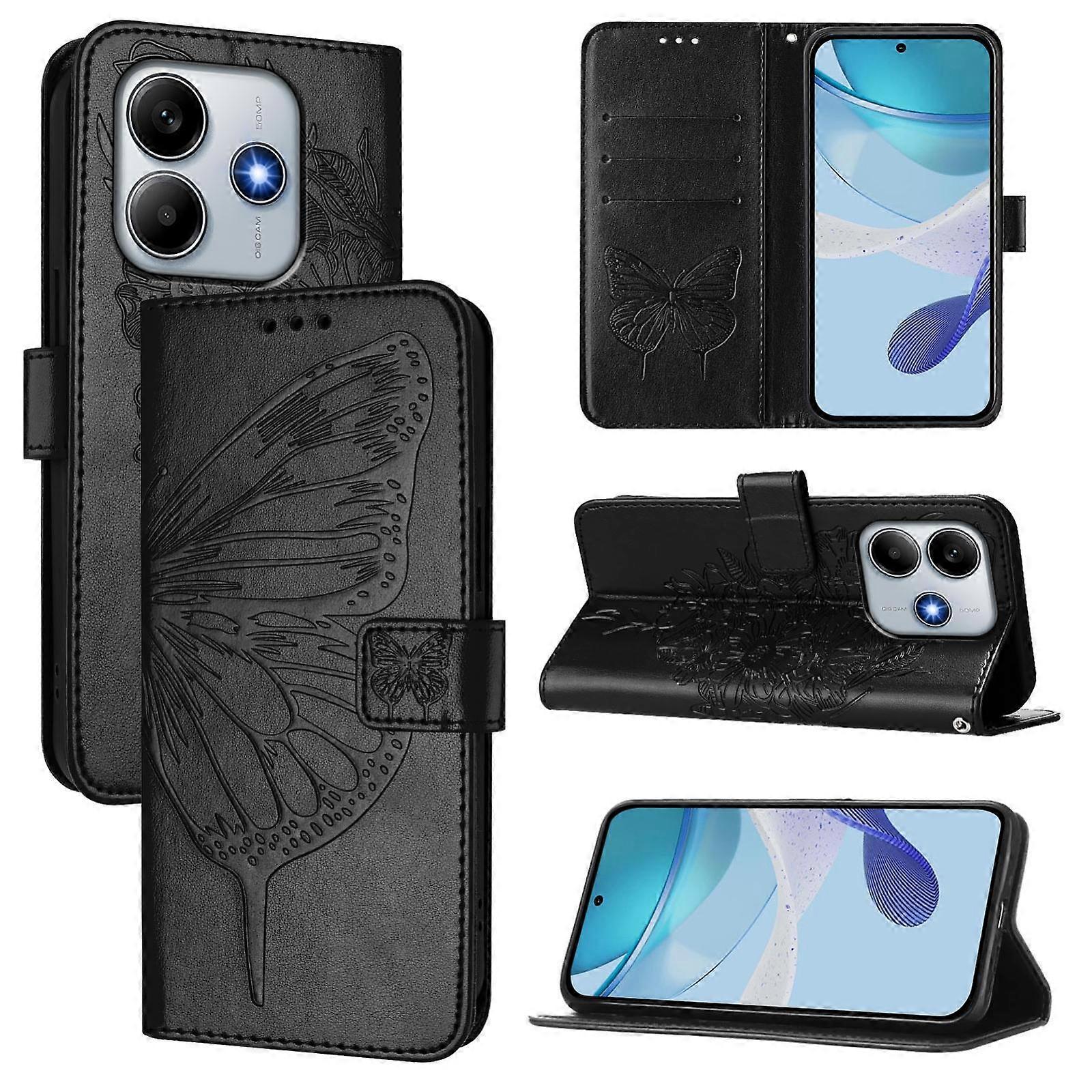 Embossed Butterfly Leather Phone Case