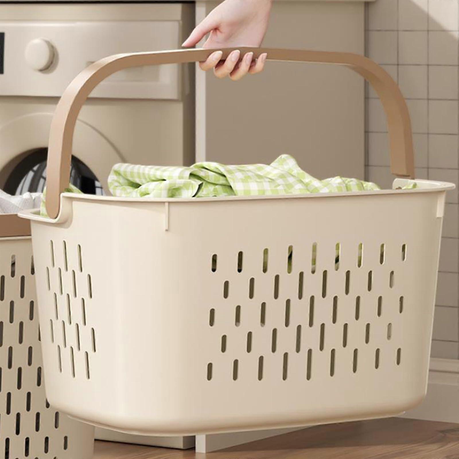 Plastic Laundry Basket for Bathroom - Durable, Large Capacity, Lightweight, Stylish Design in Multiple Colors