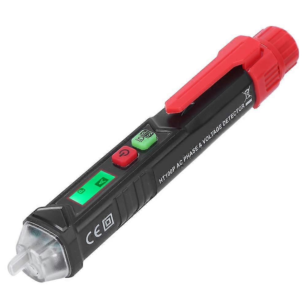 HT100P Non-Voltage Tester 3 Phase Rotation Indicator AC Voltage Detector Pen with Flashlight and Compact Design