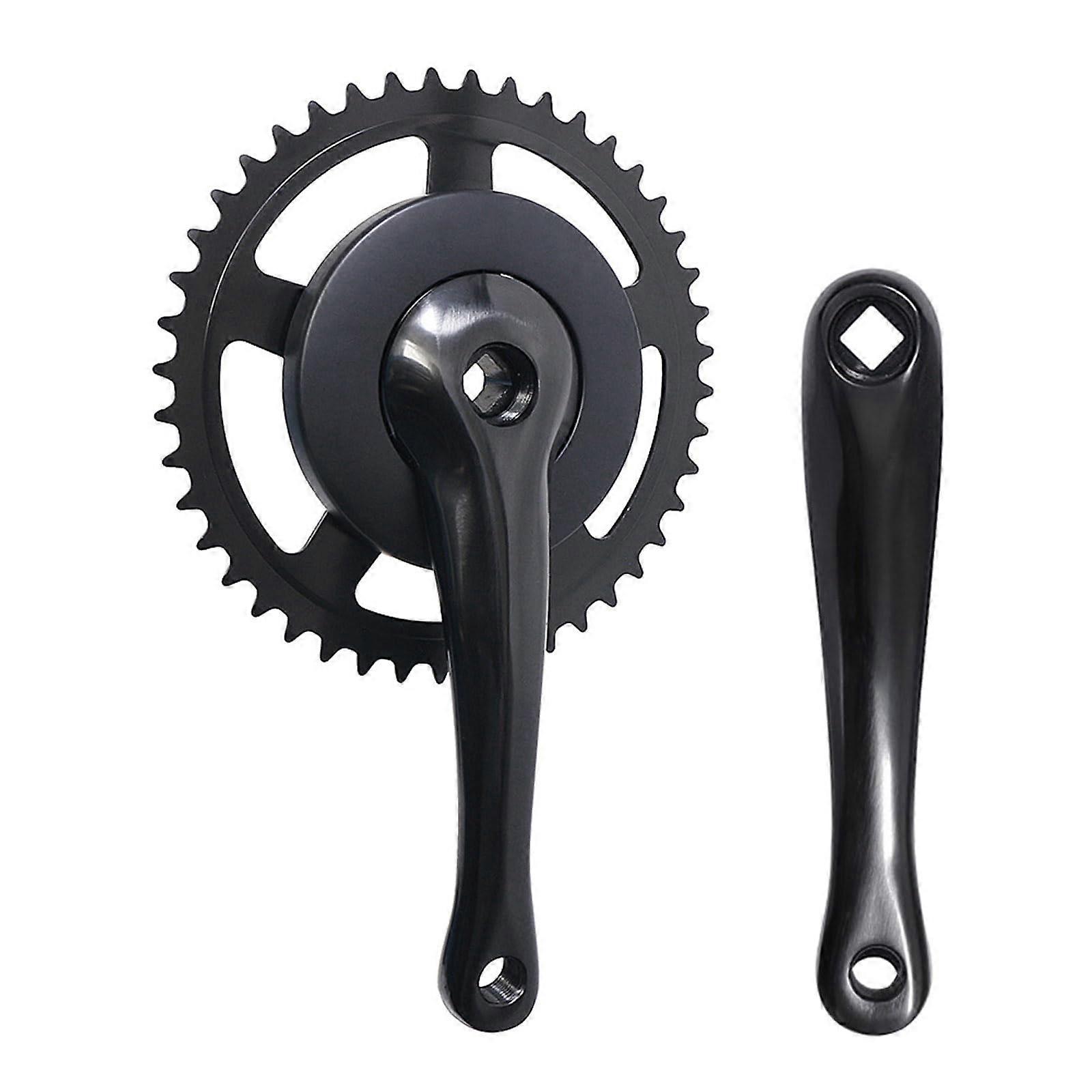 Upgrade Bike Crank and Chainwheel Set 44T Single Speed Crankset for Mountain and Road Bikes, Durable Alloy Construction