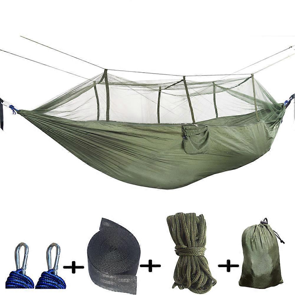 Portable Double Swing Hammock Nylon Bed with Mosquito Net for Camping
Hiking