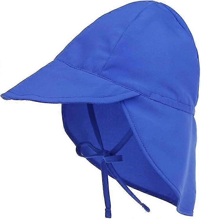 Sun Hat for Baby Boys or Girls Summer Beach Cap Kids Soft Adjustable Flap Cap for KidsBlue