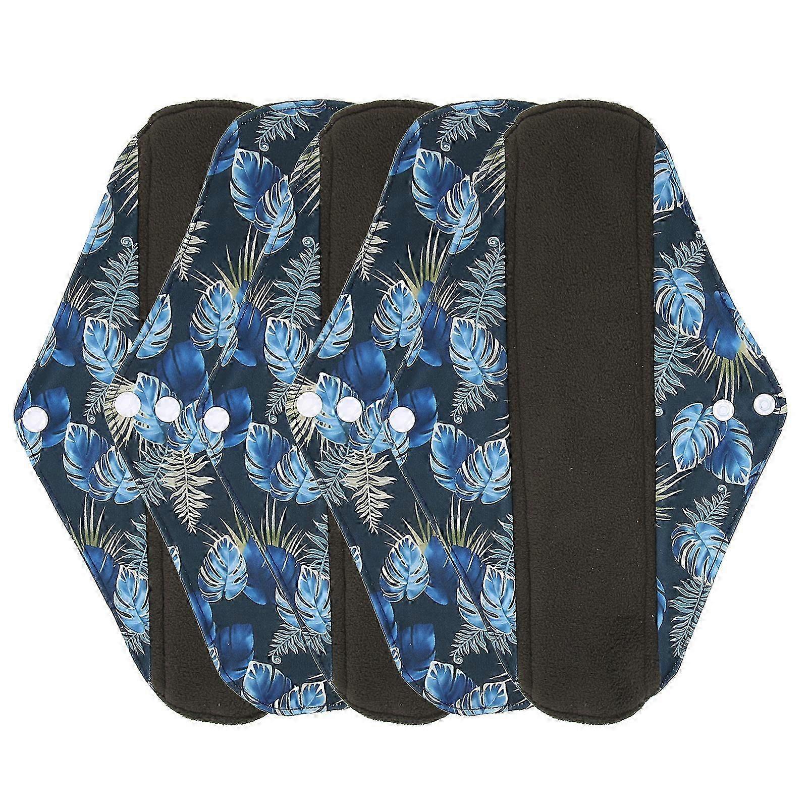 5pcs Washable Menstrual Pad Bamboo Charcoal Soft Printed Exquisite Reusable Sanitary Pad for WomenG55