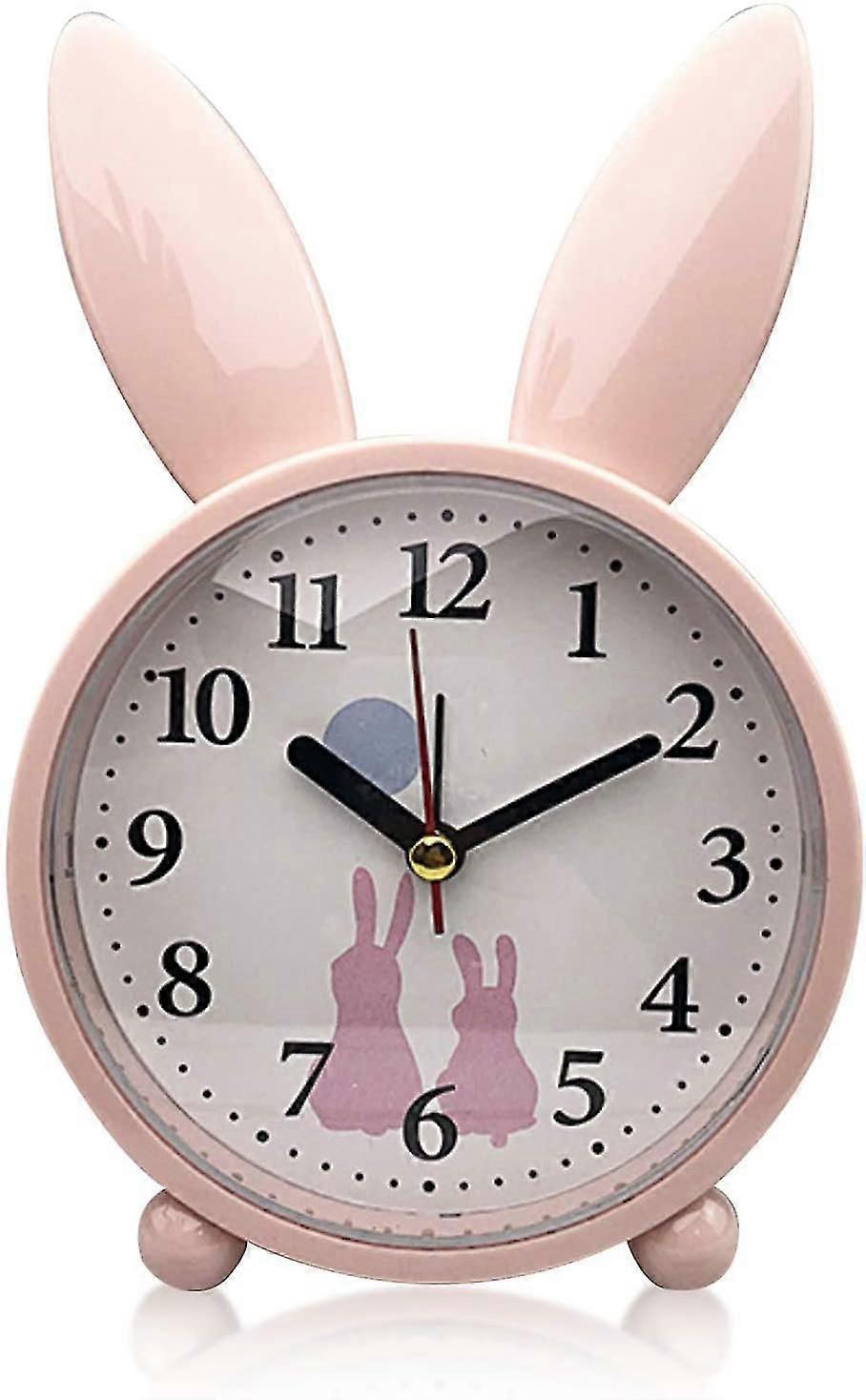 Children's Alarm Clock, Rabbit Alarm Clock, Classic Analogue Alarm Clock, Alarm Clock, No Ticking, Rabbit Alarm Clock, Children's