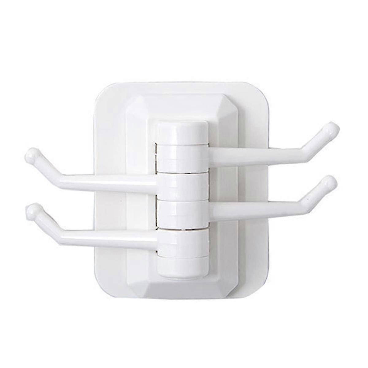 Hook Strength Household Portable PunchingFree Hook Multifunctional Foldable and Rotatable Hook Frame Wall Hook White