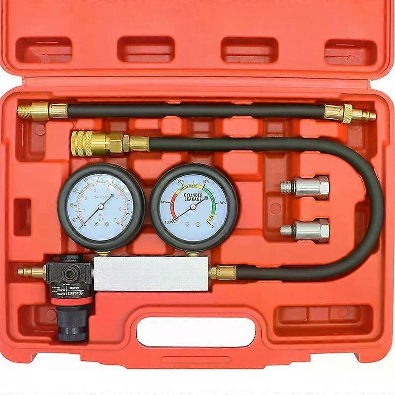 TU-21 Cylinder Leak Tester Compression Leakage Detector Set Double Gauge Petrol Engine Leakdown Detection Test Automotive Tools