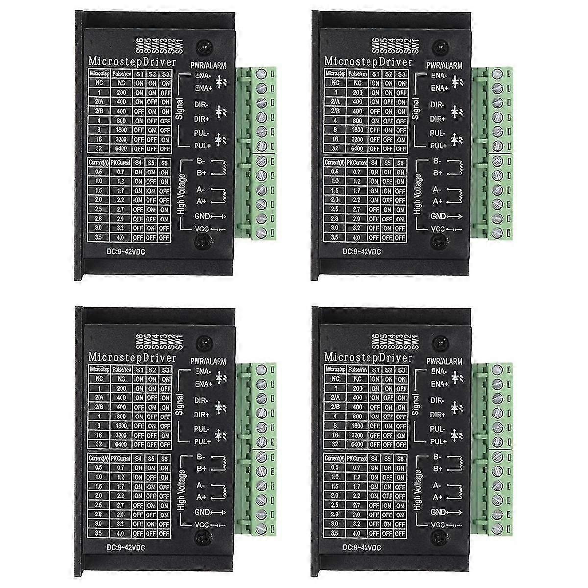 TB6600 Stepper Motor Drivers, 4Pack 4A Stepper Driver Controller CNC Digital Mini Step Driver for 4