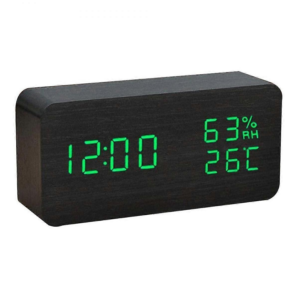 Led Alarm Clock,digital Wooden Clock,multi-function Alarm Clock