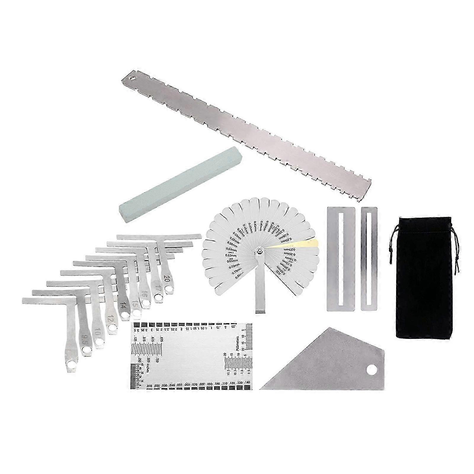 1Set Guitar Tools Fretboard Measuring Tool, Guitar Set Up Luthier Tool Including Radial Ruler Measuring and Feeler