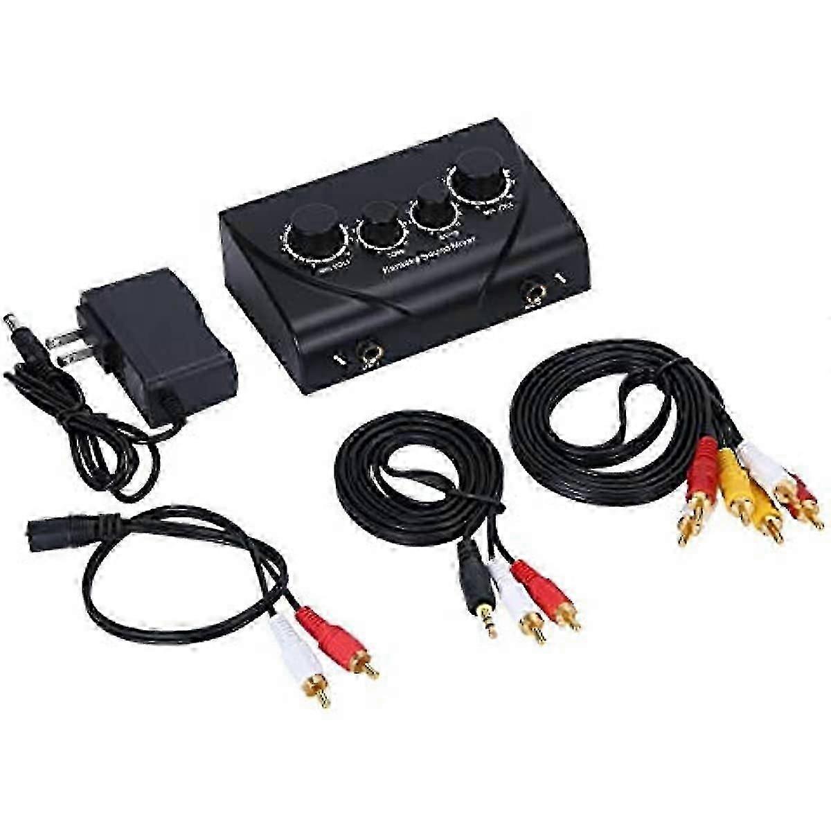 Karaoke Echo Sound Mixer Karaoke Sound Mixer Professional Audio System Portable Digital Audio Sound Karaoke Machine Echo Mixer System - Black (mordern