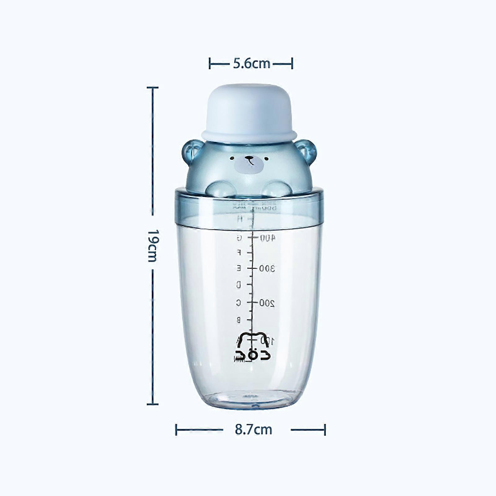 Portable Blue Plastic Cocktail Shaker Bottle 500ML for Mixing