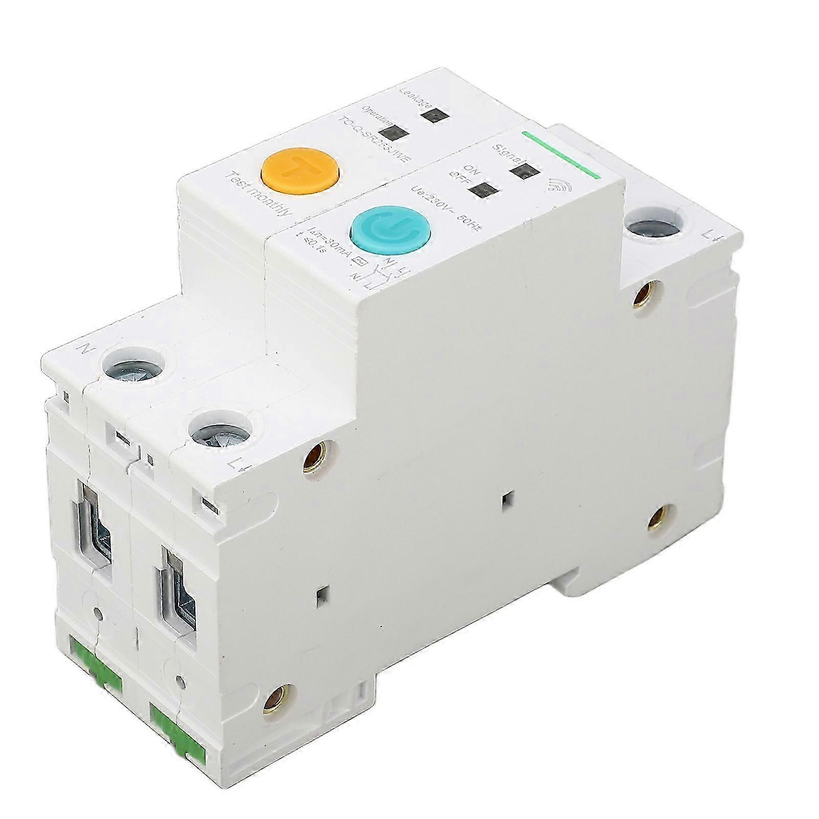 WiFi Circuit Breaker 30mA Leakage Protection 2P 40A APP Remote Control Circuit Breaker Switch with Timing 230V