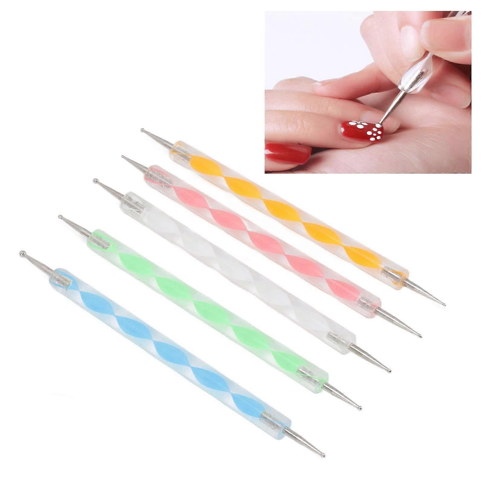 Nail Art Dotting Tool Collection 25pcs Acrylic Handle Dotting Pens Set, Double Ended Round Head for Manicure Pedicure Design