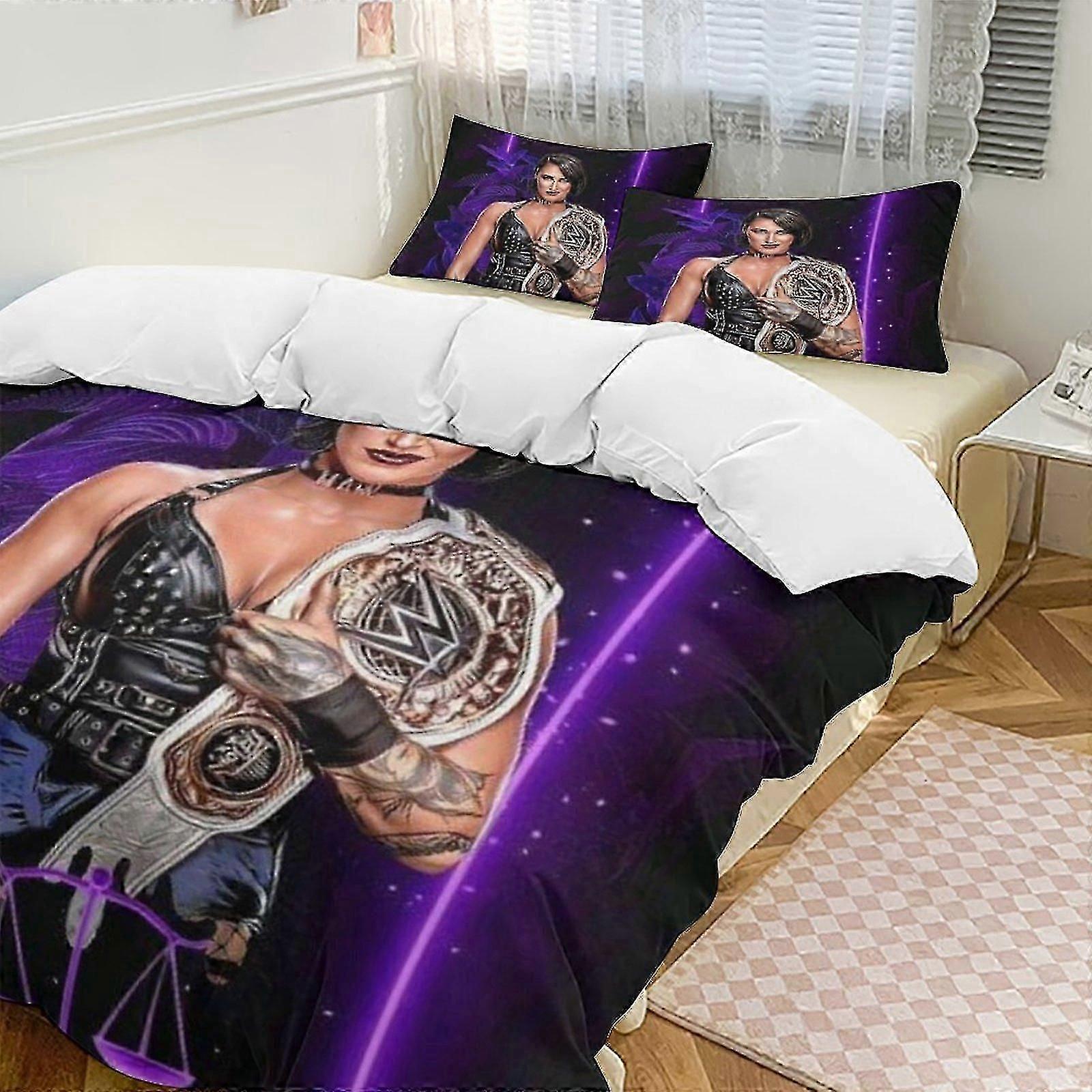 c821 WWE 2 Capa de Edredom de Cama Microfibra Conjuntos de Cama Conjuntos de Edredom Leve de 3 Peças, 1 Capa de Edredom e 2 Fronhas para Crianças ee821