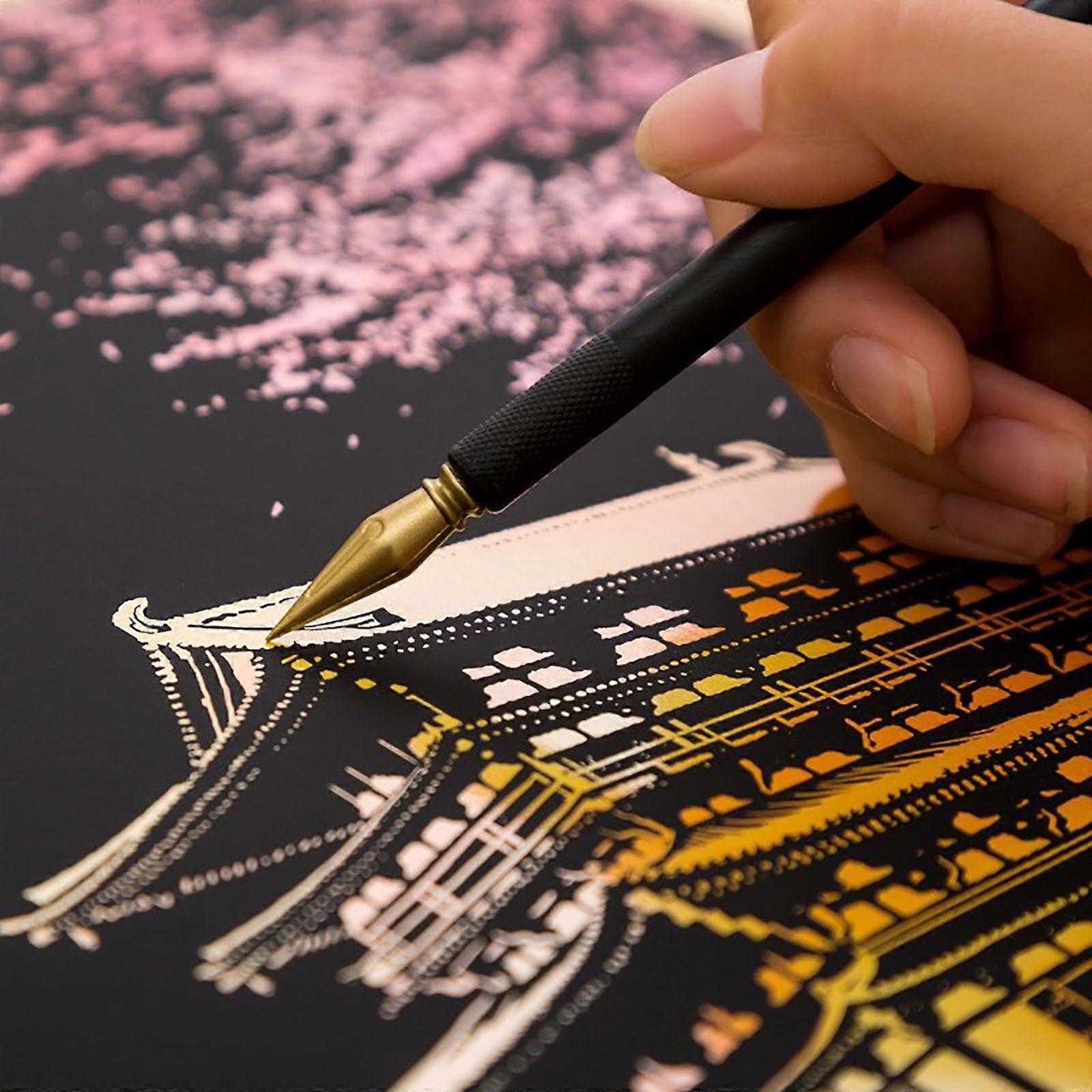 Scratch Art Set, for Creative DIY Projects, Ideal Gift for Adults and Kids, Multi-Color Art Supplies