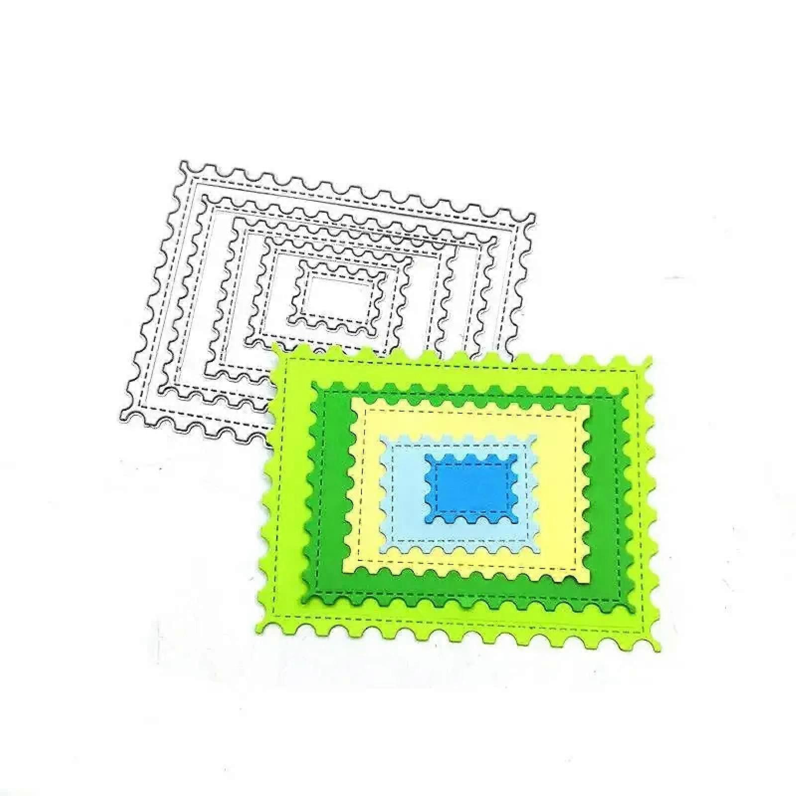 Die Cut for Card Making,5Pcs 12x9cm Frames Square Card Curves Border Metal Cutting Dies for Scrapbook Paper Cards Embossed Decorative