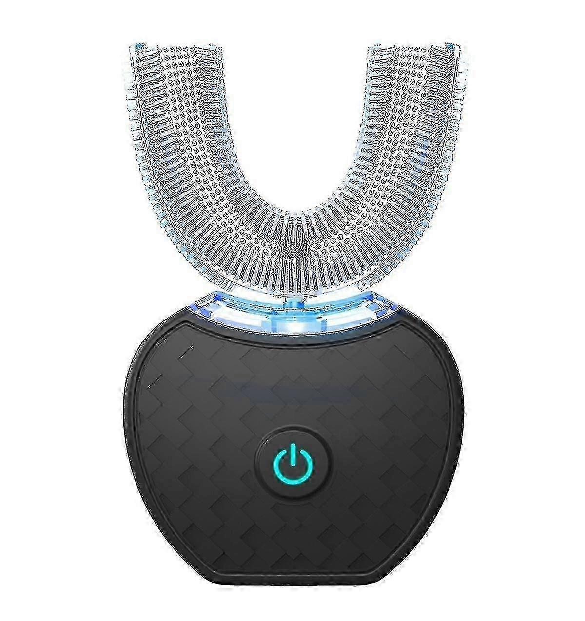 Cepillo de dientes eléctrico en forma de U Limpieza automática 360° (negro)