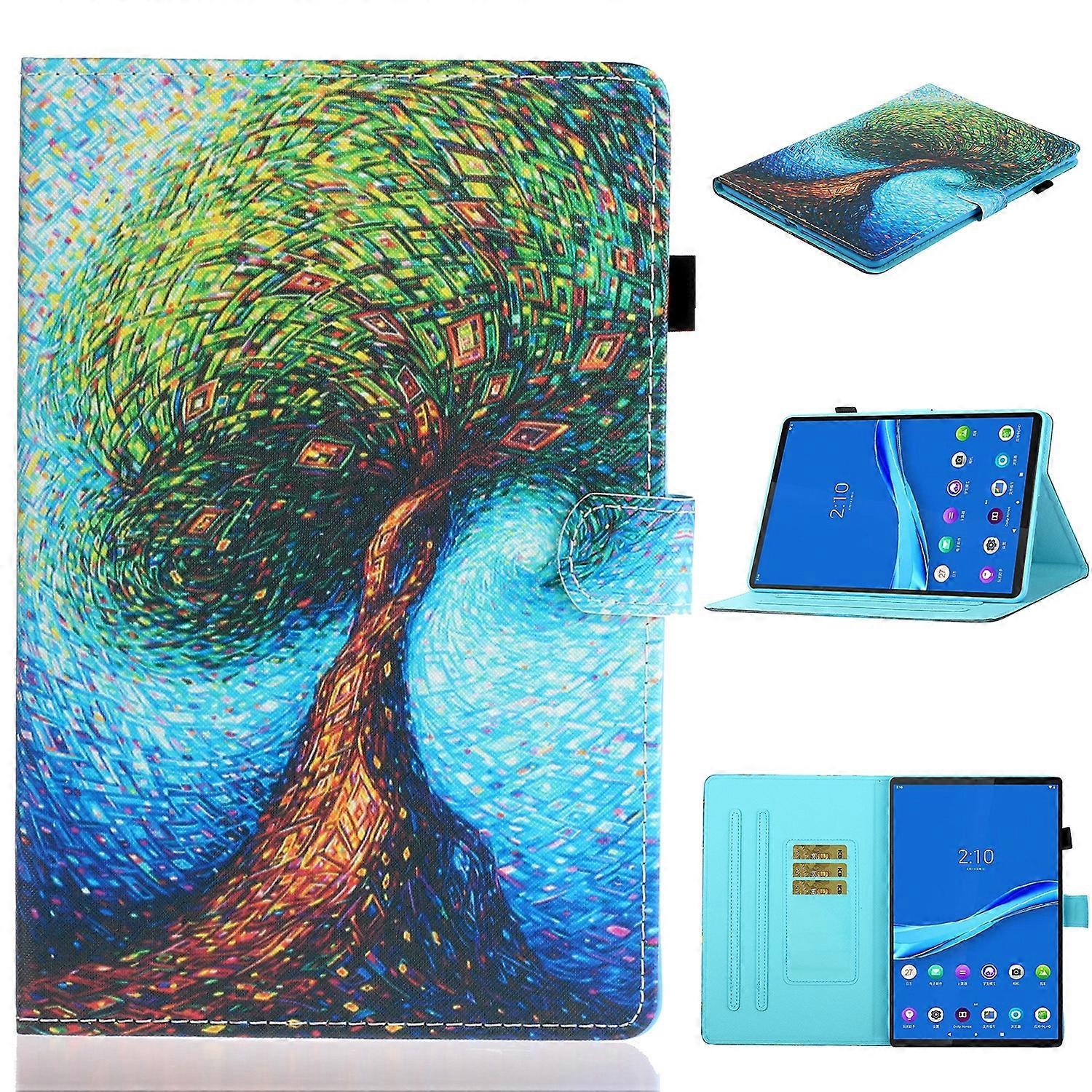 For Samsung Galaxy Tab A8 10.5 2021 Painted Left and Right Flat Leather Tablet Case