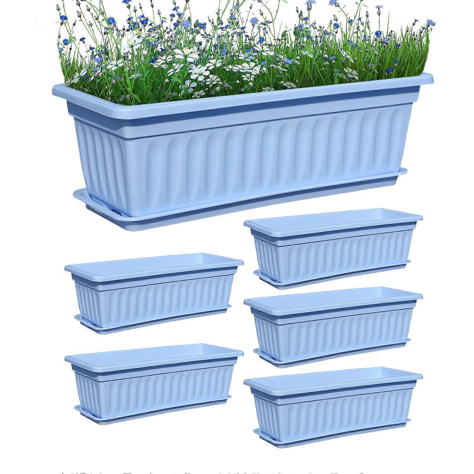 Window Boxes Planter, Railing Planter Box, 6 x Weather Resistant Containers