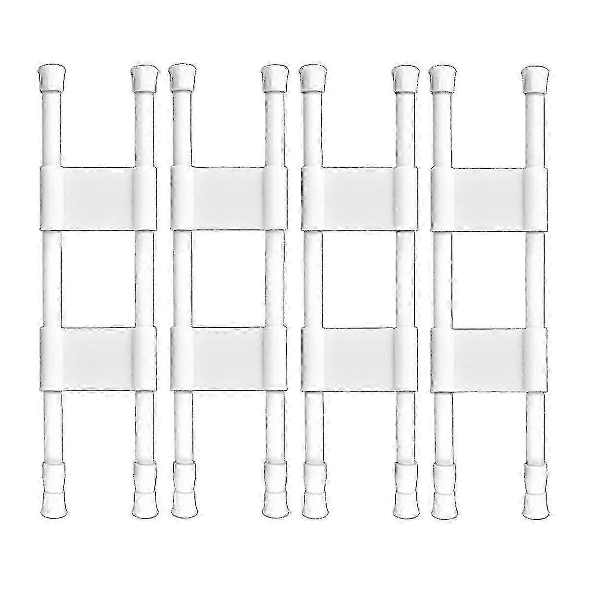 4 Pcs Adjustable RV Fridge Tension Rods, Double Refrigerator Bars Kitchen Accessories