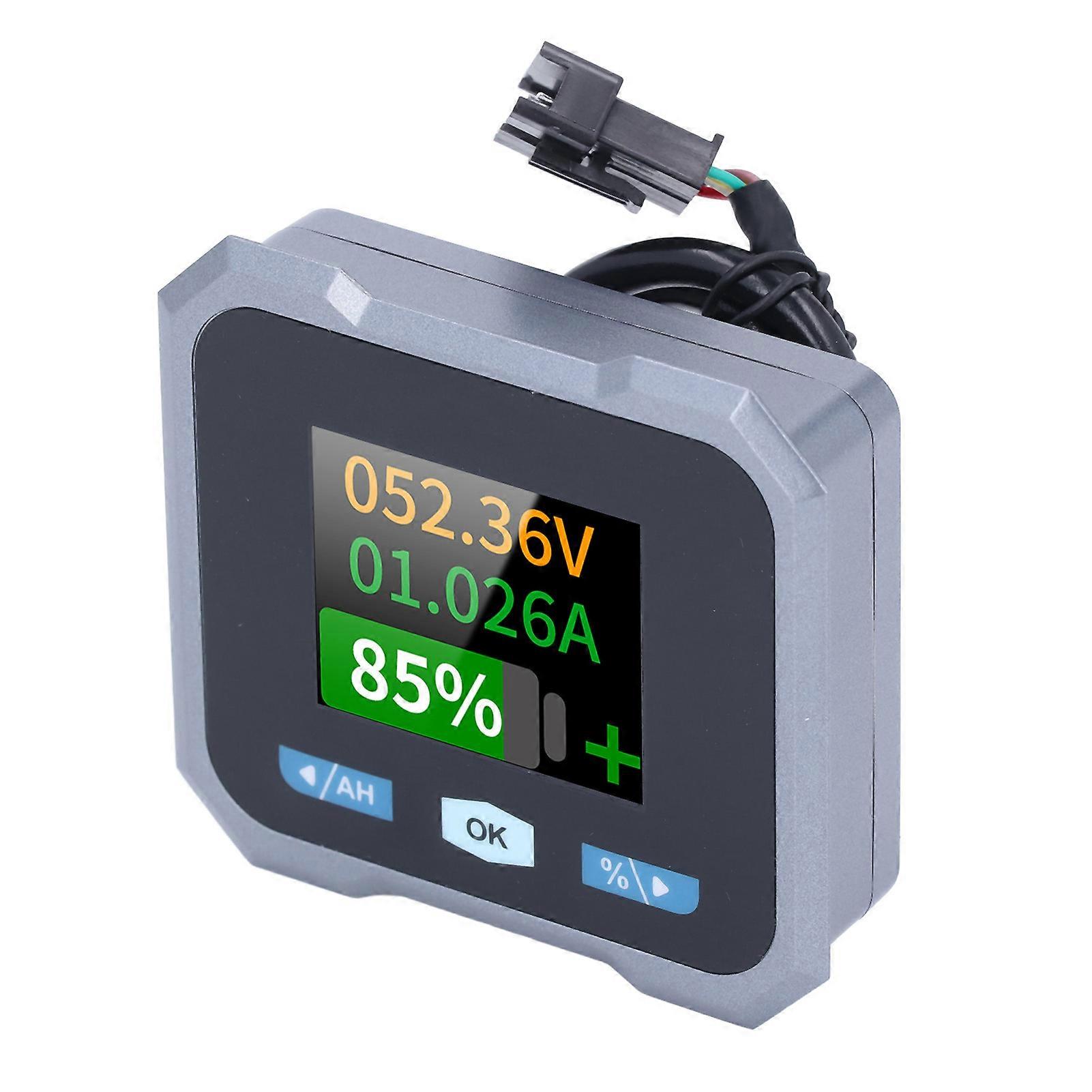 Smart Battery Monitor 1.8in Color LCD Display Waterproof Battery Volt Meter for Acid Lithium Iron 50A 10‑100V 