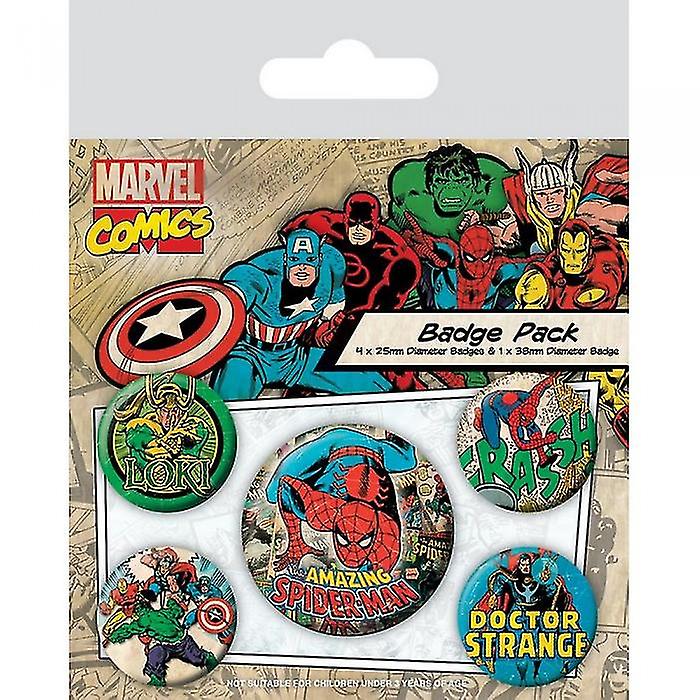 Marvel Comics Spider-Man Badge Set (Pack of 5)