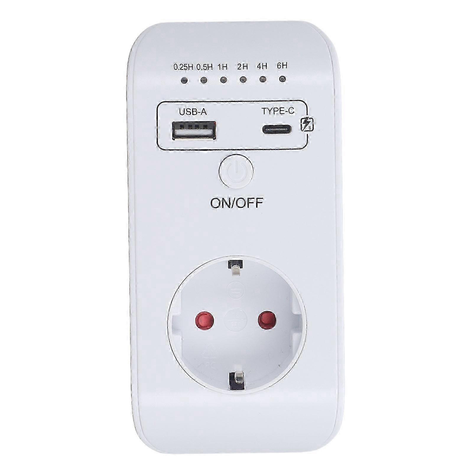 2025 Countdown Socket USB Type C Smart Time Controller Travel Plug Adapter 16A 3680W
