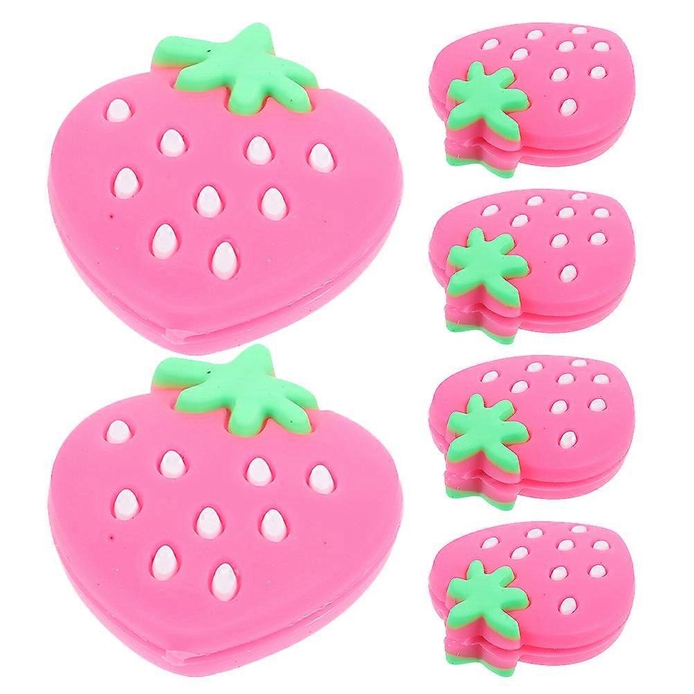 6pcs Pink Strawberry Silicone Tennis Racket Dampeners – Shock Absorbing, Vibration Reducing, Ergonomic Design, Durable & Easy to Install Tennis