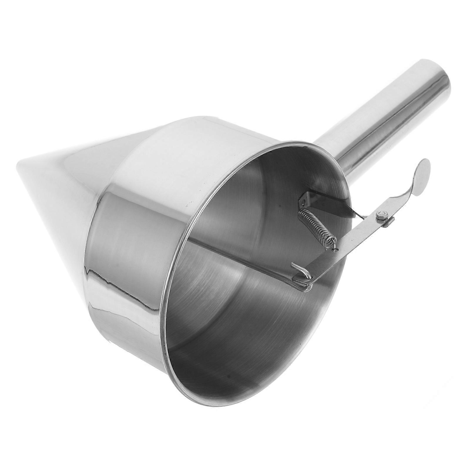 Stainless Steel Funnel with Removable Strainer, Versatile Pitcher for Syrup, Batter, Outdoor Cooking, Camping, and Bakery Use – Enhances Kitchen