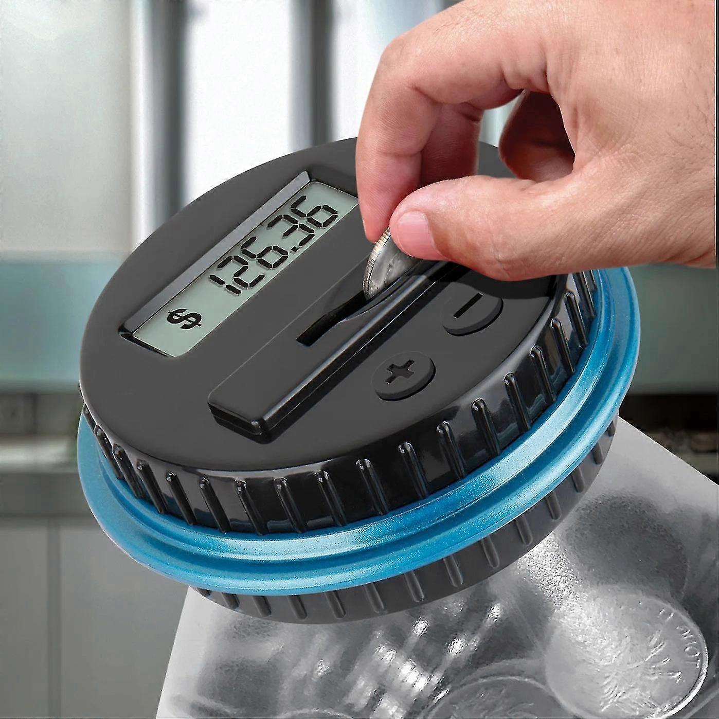 Digital Coin Counter Piggy Bank with LCD Display - Money Saving Jar for Coins Storage & Counting
