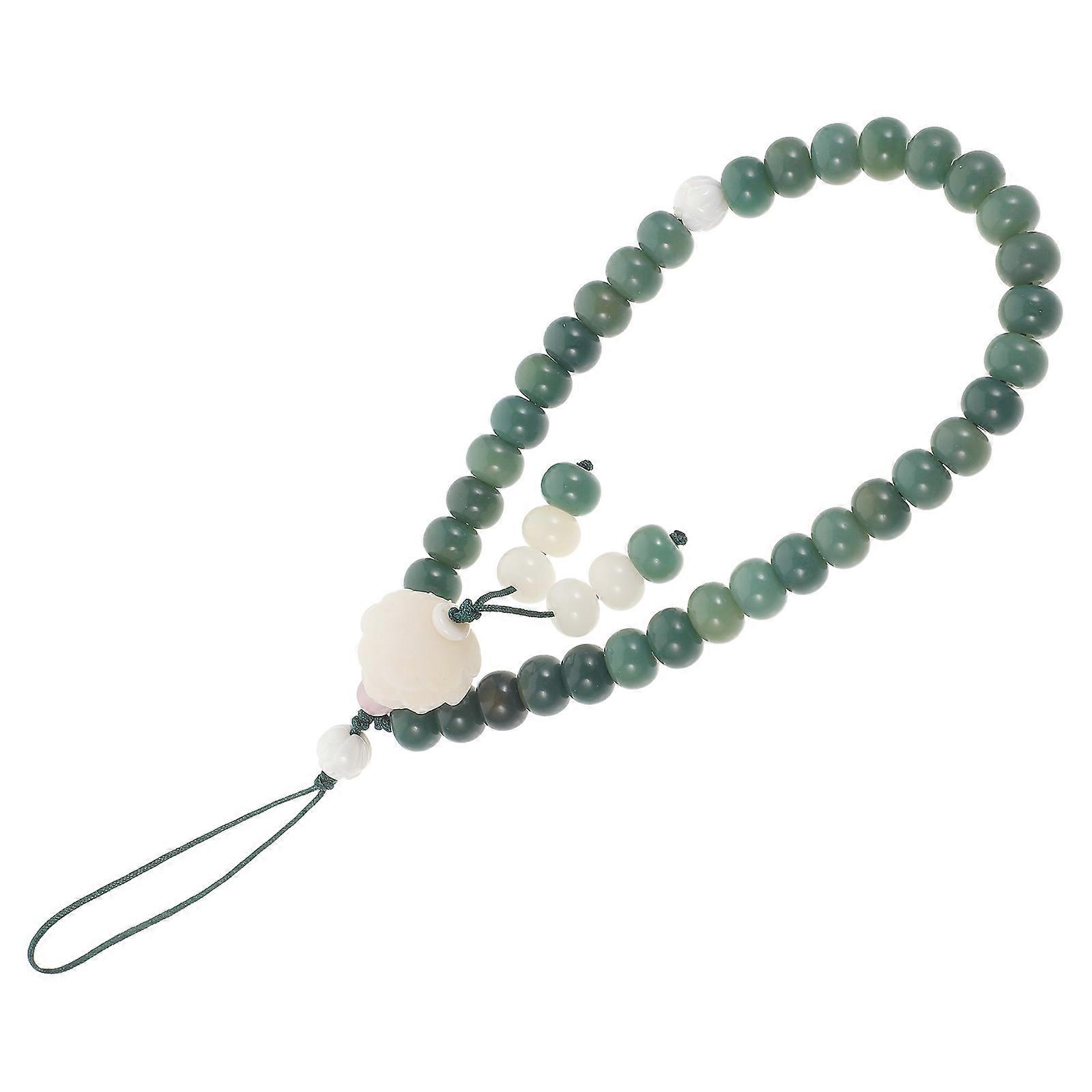 Beaded Phone Charm Strap Chinese Style Beaded Chain Mobile Phone Pendant Lightweight Decorative 1Set