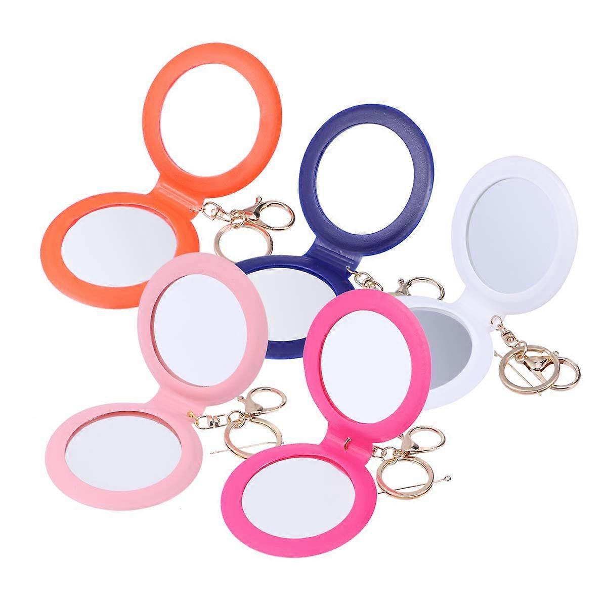 Mini Pocket Mirror Small Compact Mirror For Handbag Square Shape Foldable Touch Ups Bathroom Use Dark Blue 1Set