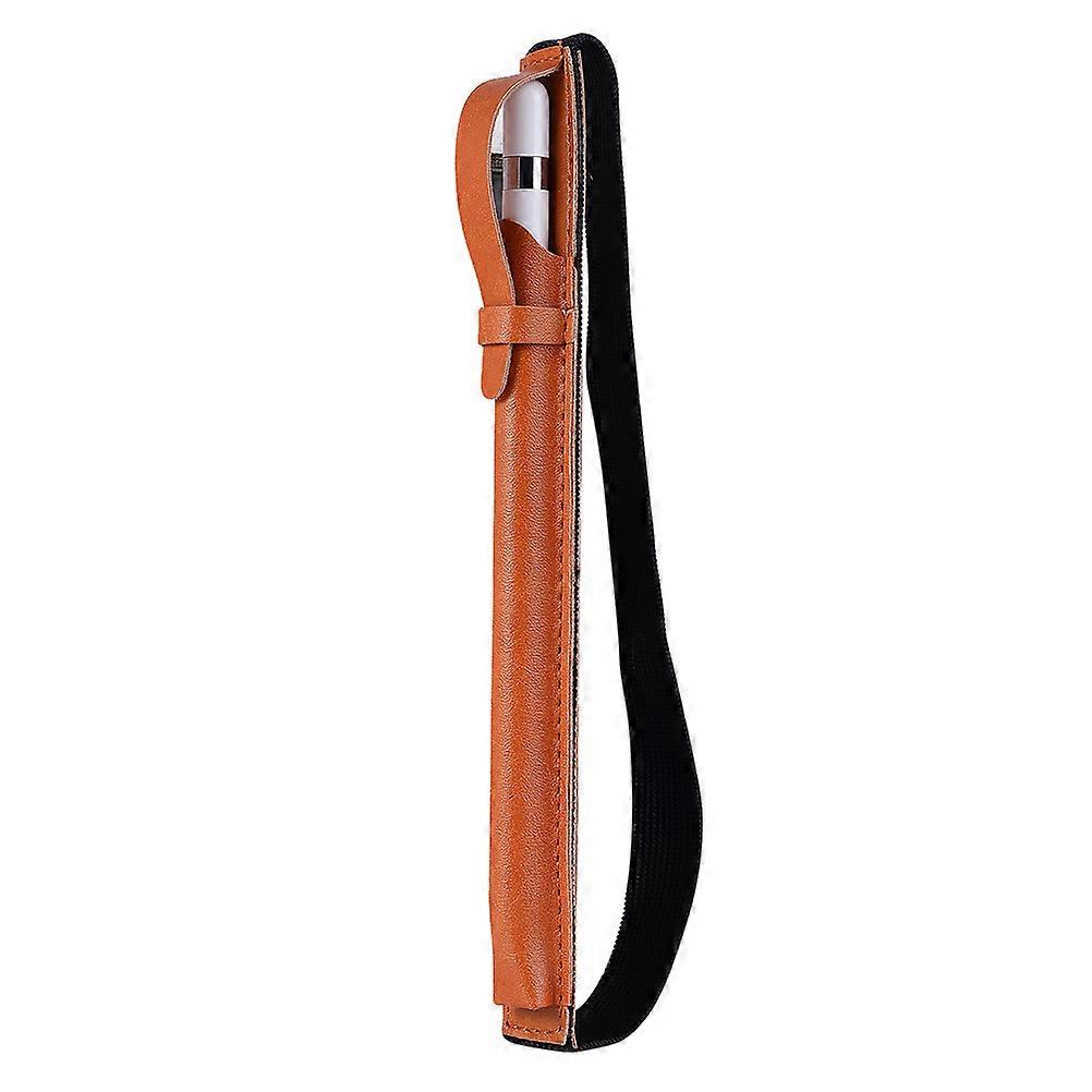 Capacitive Pen Case Stylus Pen Cover Protective Elastic Belt Clip Light Brown Rectangular Simple Travel Case 1Set