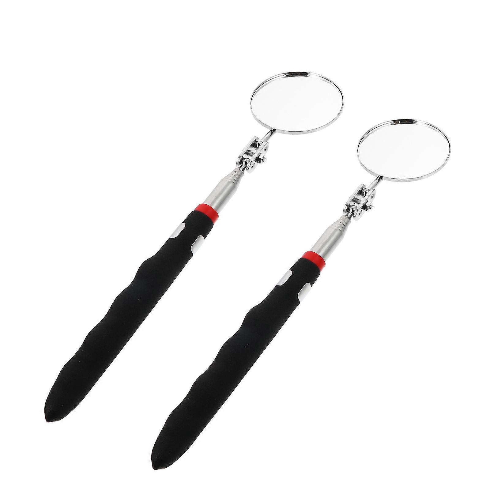 Under Vehicle Inspection Mirror Telescoping Handle For Technicians 2Pcs