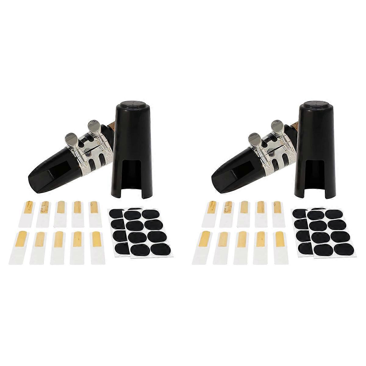 58 Pcs Clarinet Mouthpiece Kit Includes Ligature, Mouthpiece Cushions, Clarinet Reeds 2.5 and Black