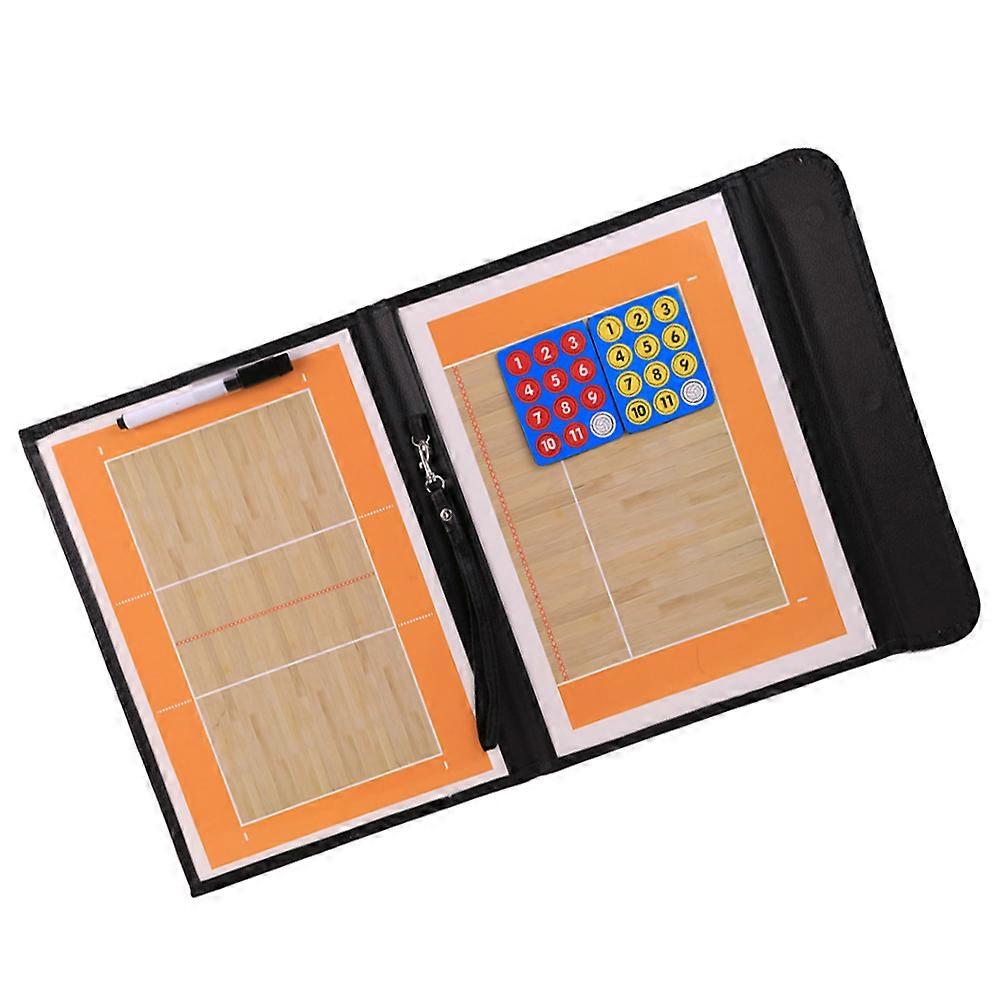 Folding Two Section Volleyball Pu Leather Case For Training Magnetic Marking Multi 53x31.5cm 1 Set