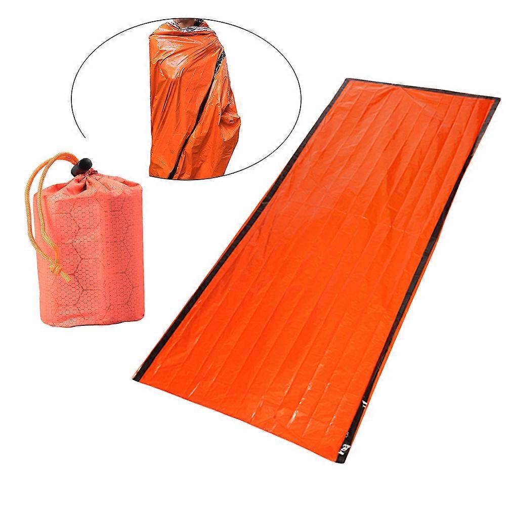 Camping Sleeping Bags Portable Survival Blanket Orange 200x90x0.4cm Emergency Shelter for Outdoor Enthusiasts 1 Sleeping Bag