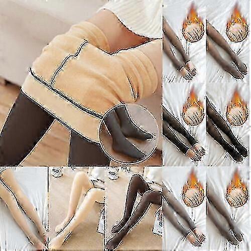 Kvinder Damer Vinter Varm Fleece Foret Tyk Termisk Fuld Fod Strømpebukser Bukser Lange