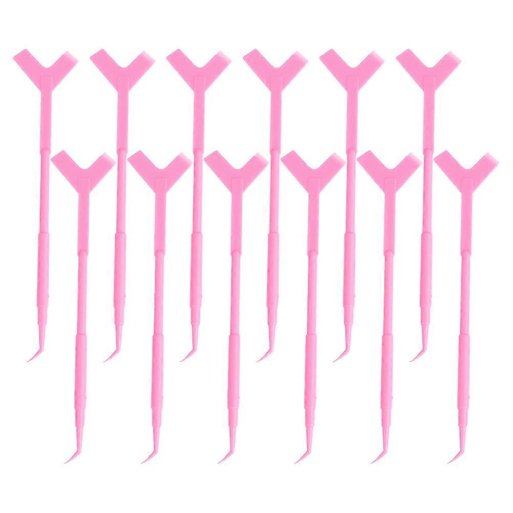 Pink Lash Lift Tool Eyelash Perm Comb 12pcs Reusable Durable for Lash Separation and Grooming