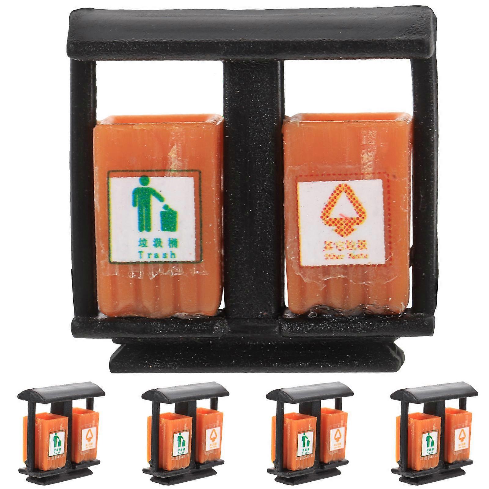 Mini Trash Can 5Pcs Multi ABS DIY Fun Kids Garbage Bin for Landscape Decor