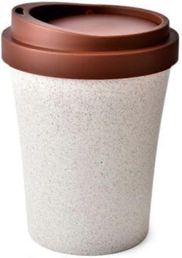 Desktop trash can coffee cup-shaped desktop trash can trash can with lid small home office cleaning storage bucket (beige) 15.7*21cm 1 piece