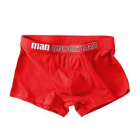 Mid-Rise Elastic Waistline Men Panties Simple Letter Print U Convex Shorts Briefs