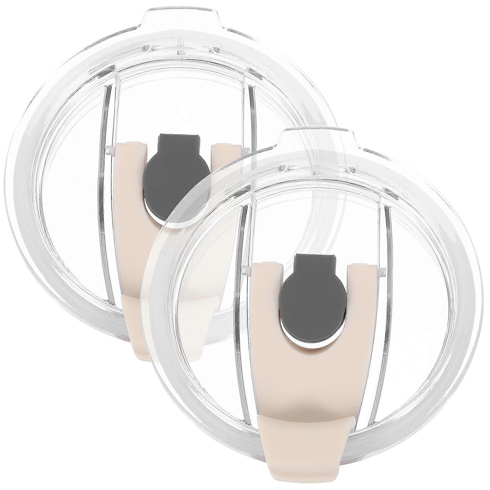2pcs Spill Proof Tumbler Lids Reusable Insulated Caps Universal Fit for Cups Mugs Leak Sealing Easy Cleaning Versatile Home Vehicle Use