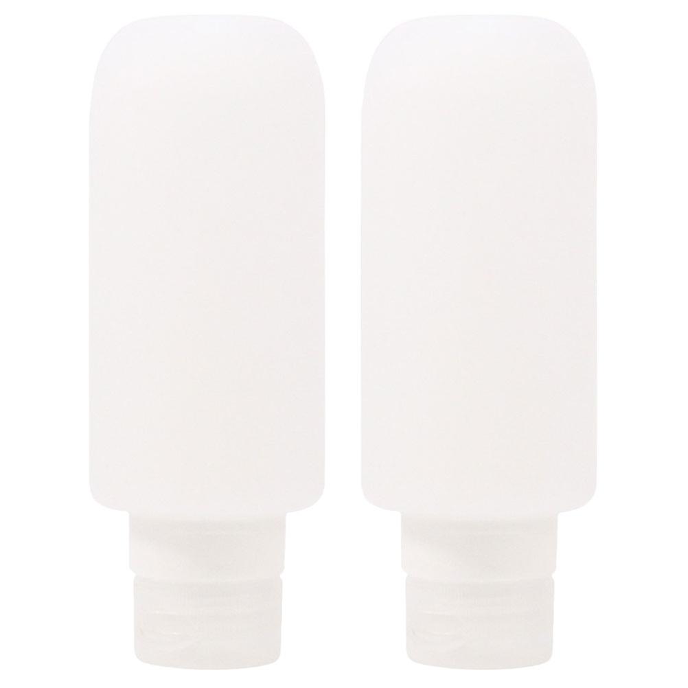 2pcs Refillable Transparent Silicone Travel Bottles Shampoo Conditioner Dispenser Lightweight Durable Squeezy Toiletries Container Easy To Use