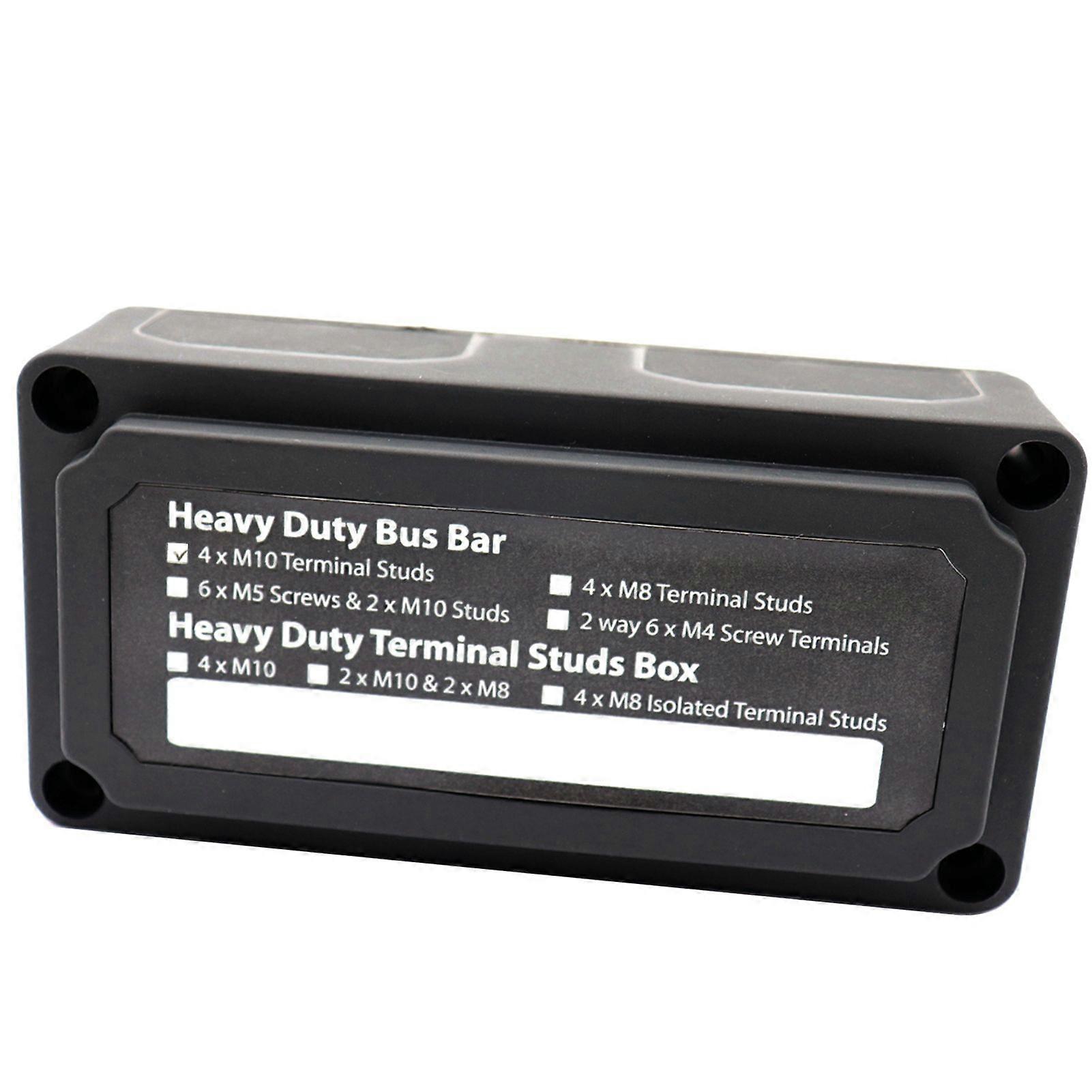 Power Distribution Block Heavy Duty Bus Bar Box with 3/8in M10*4 Terminal Studs 48V 300A Post Battery Junction Block for Car RV Truck Marine Boat MK81