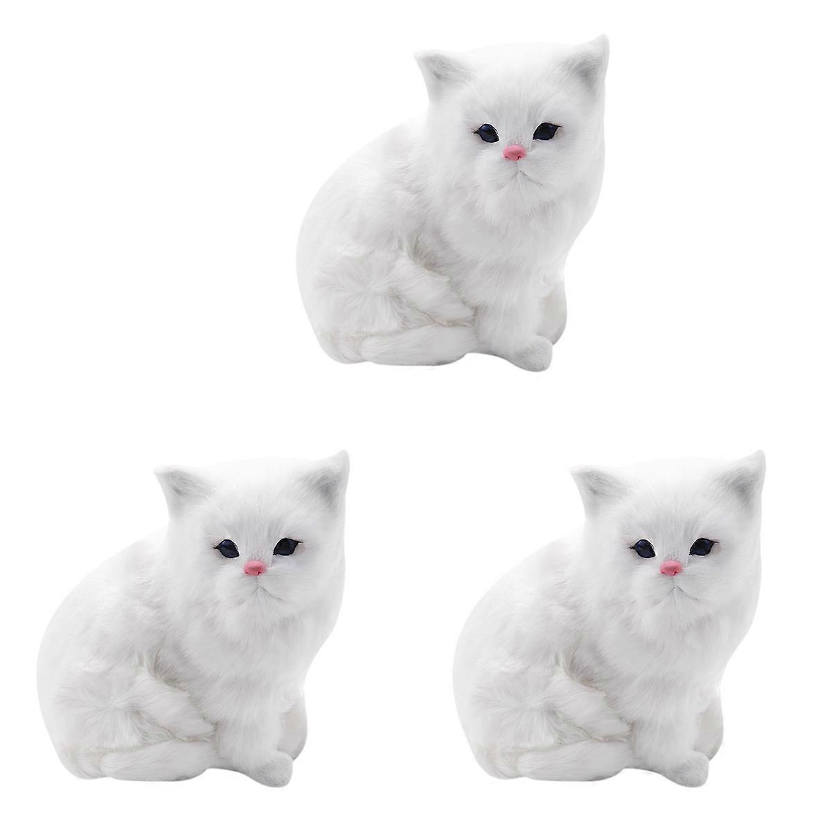 Realistic Cute Simulation Stuffed Plush White Persian Cats Toys