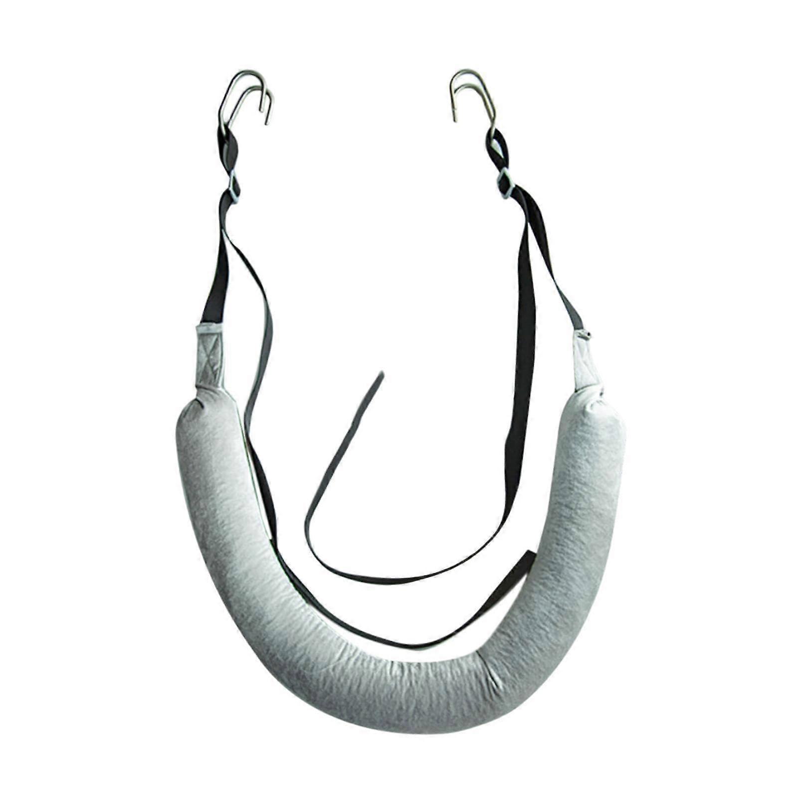 Traction Stretch Belt Lumbar Retractor Belt for Elderly, Soft Firm Hanging Design, Grey Color, Household Spine Support