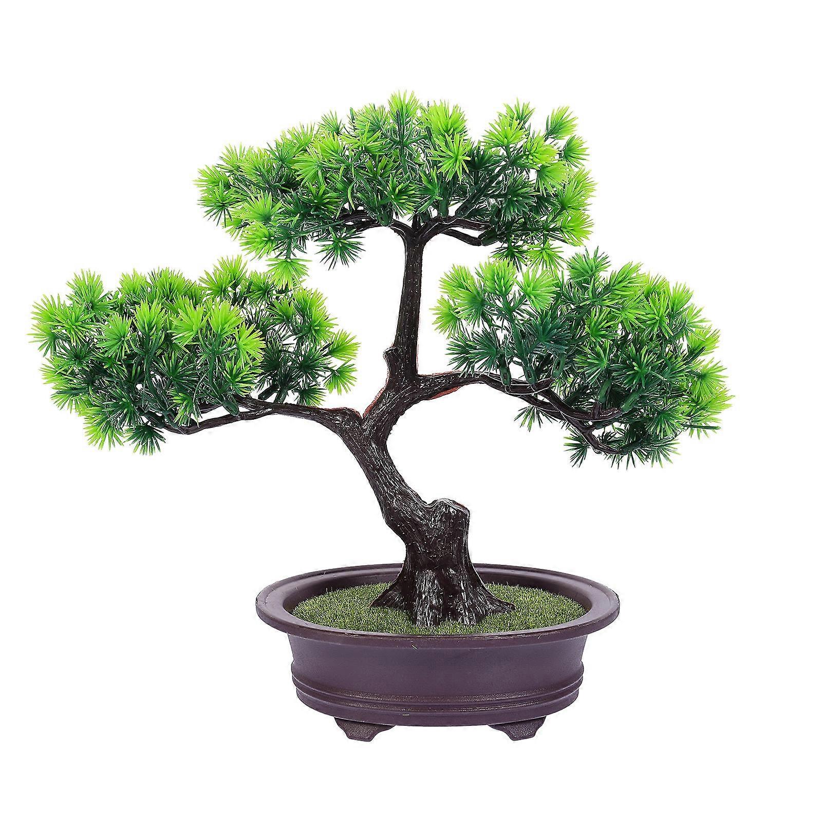 Artificial Pine Tree Decorations for Home Plastic Resin Green仿真Pine 13.8 Inches