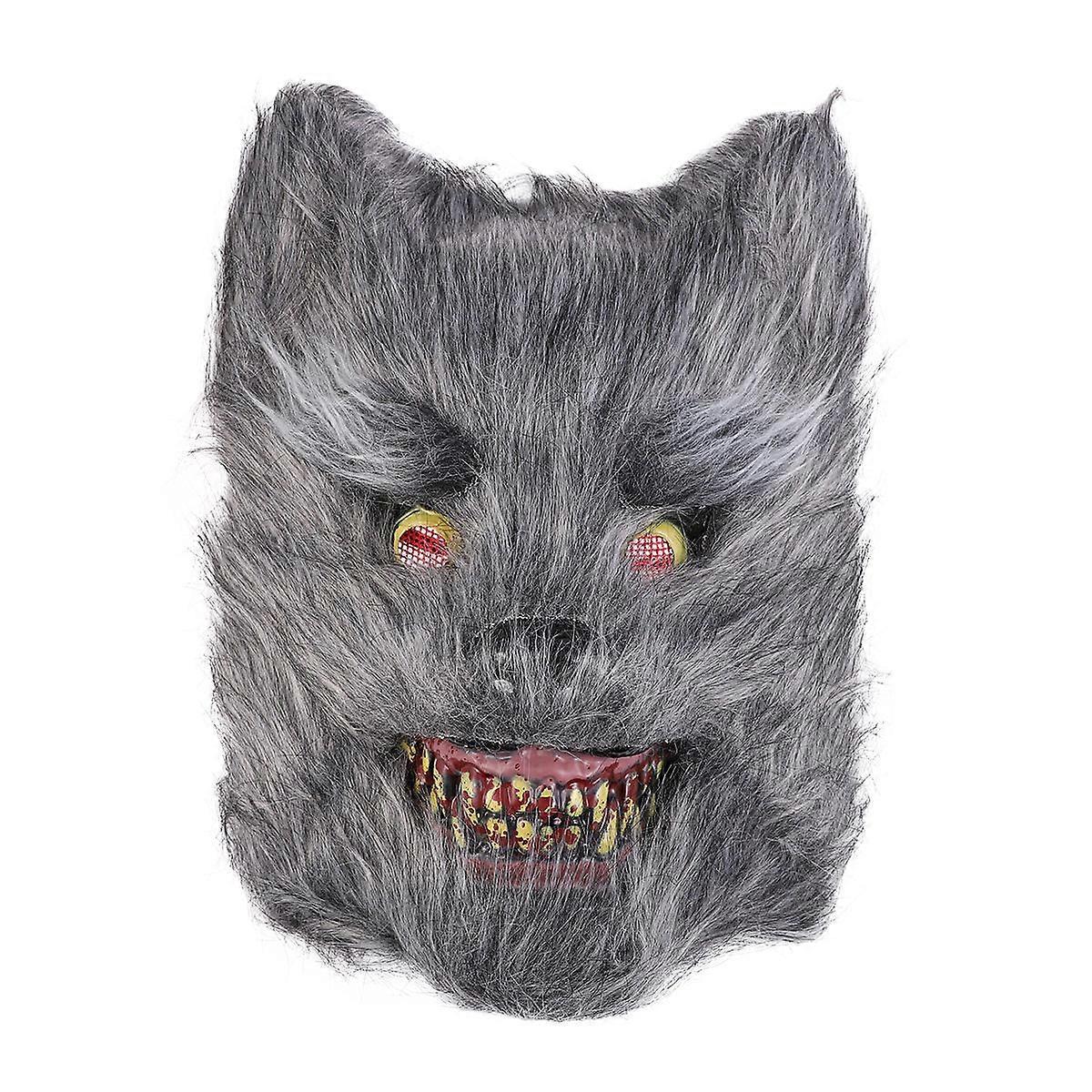Scary Wolf Mask Costume Prop Dress-Up Accessory For Halloween Masquerade Parties 1Set