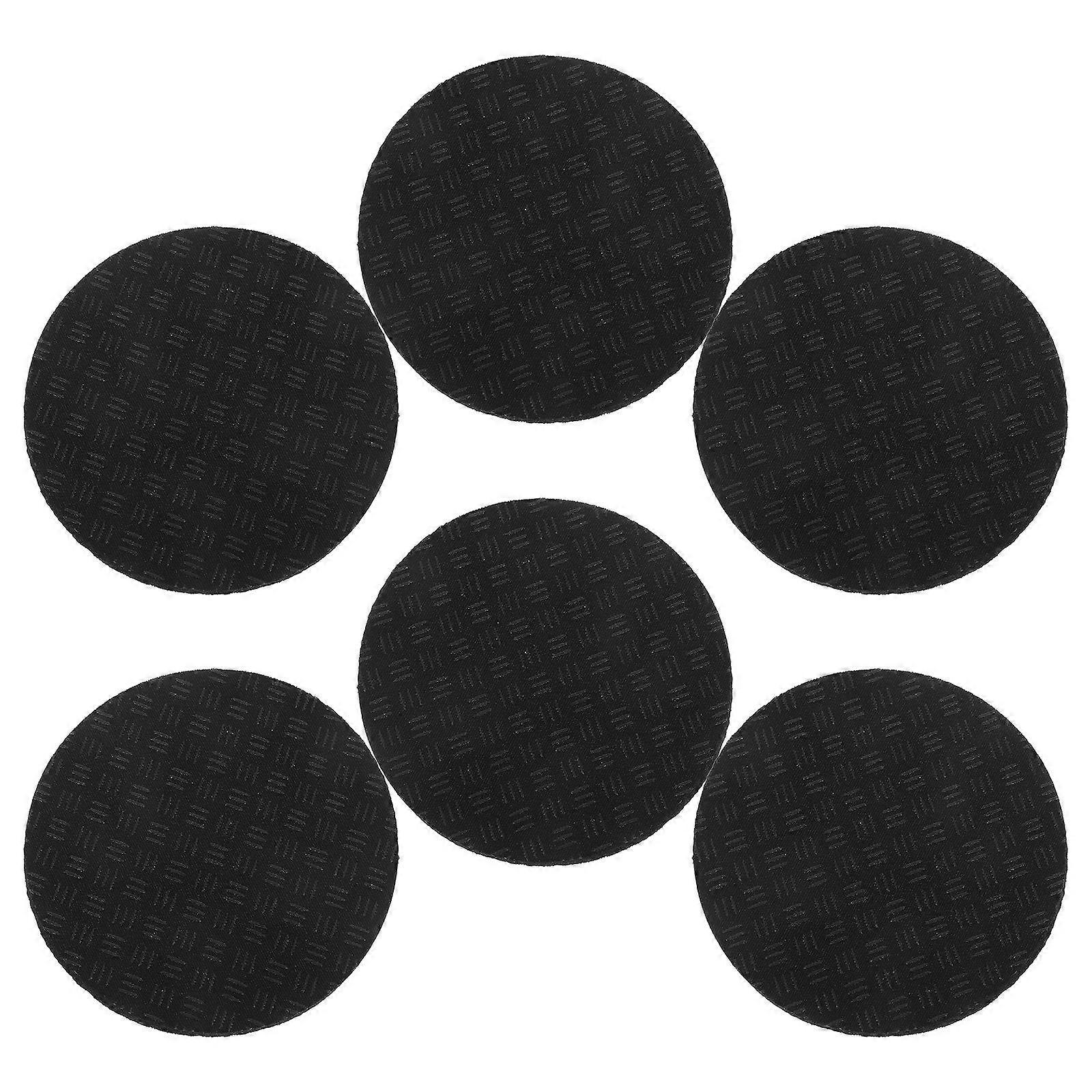 Treadmill Shock Pad Noise Reduction Mat for Gym Fitness Equipment Anti-Slip Floor Protection 6Pcs Black Round